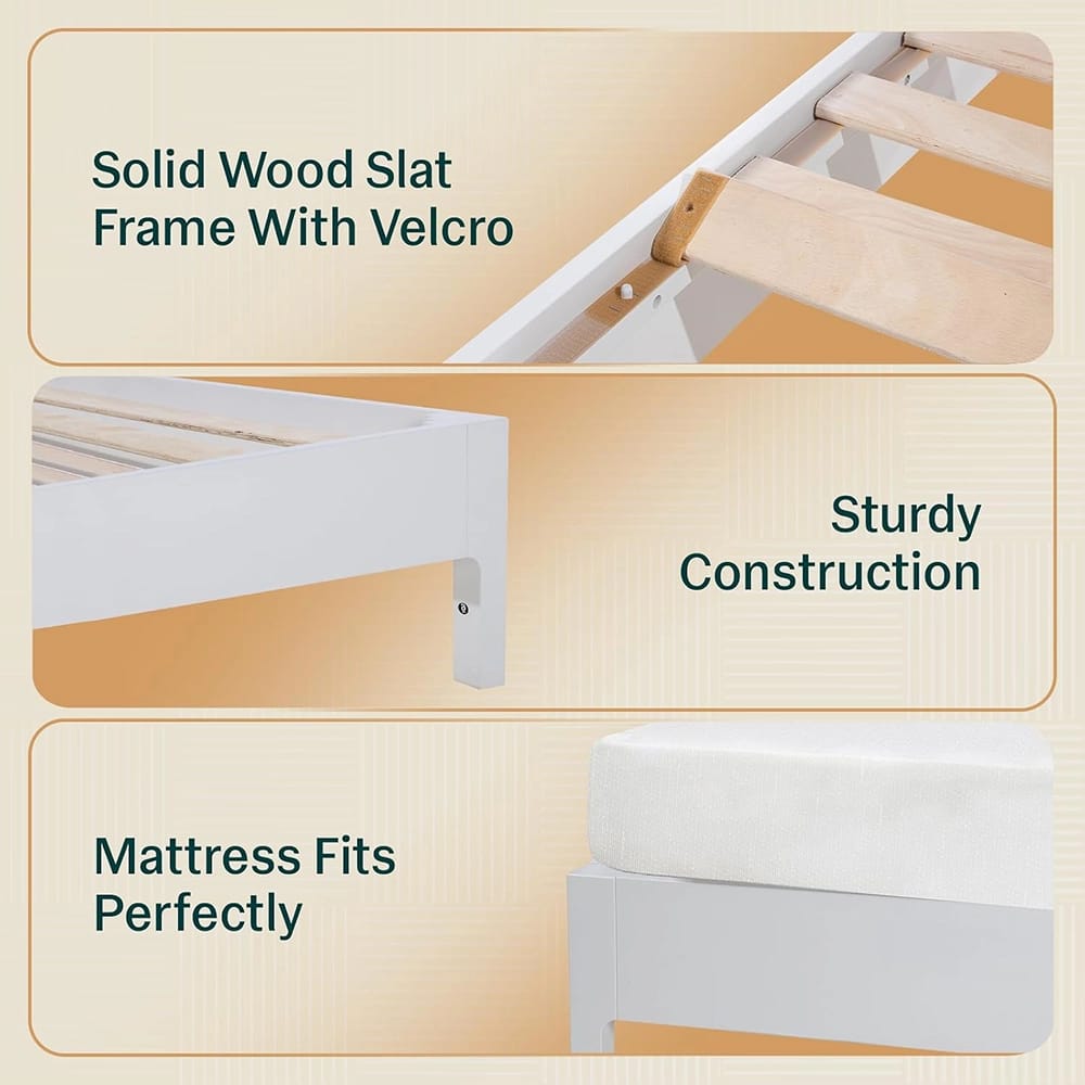 Bme Mid-Century Geometric Bed Frame and Headboard, King
