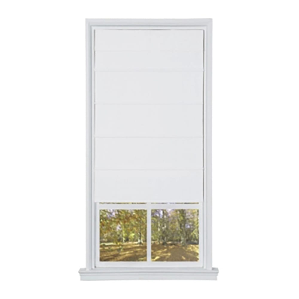 Cordless Faux Silk Fabric Roller Shade, White, 31" x 64"