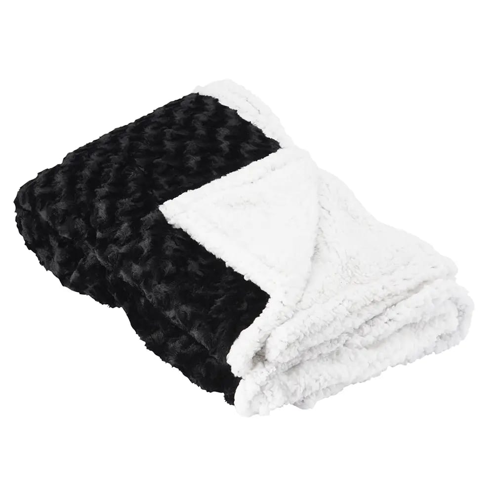 evoke Home Oversized Reversible Sherpa Throw Blanket, 60"