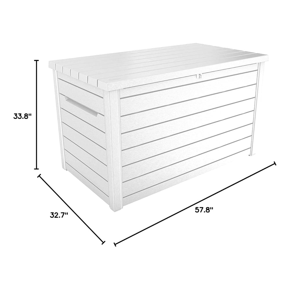 Keter XXL 230 Gallon Resin Outdoor Deck Box, White