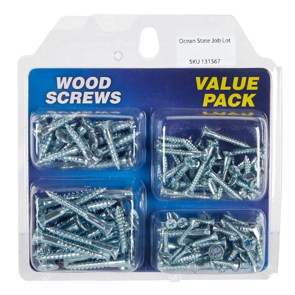 Wood Screws Value Pack, 120-Count