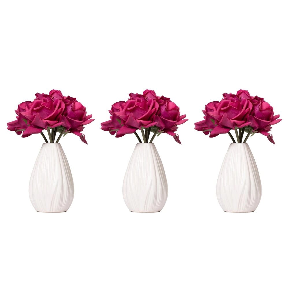 Vintage Home 10" Rose Arrangement in Vase, Purple, 3 Pack