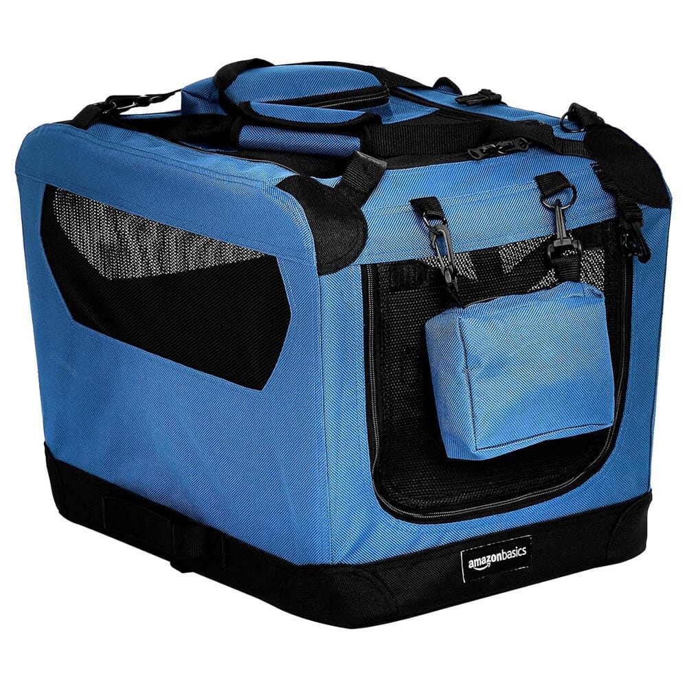 Foldable Soft-Sided Pet Carrier, 21" x 15" x 15", Blue