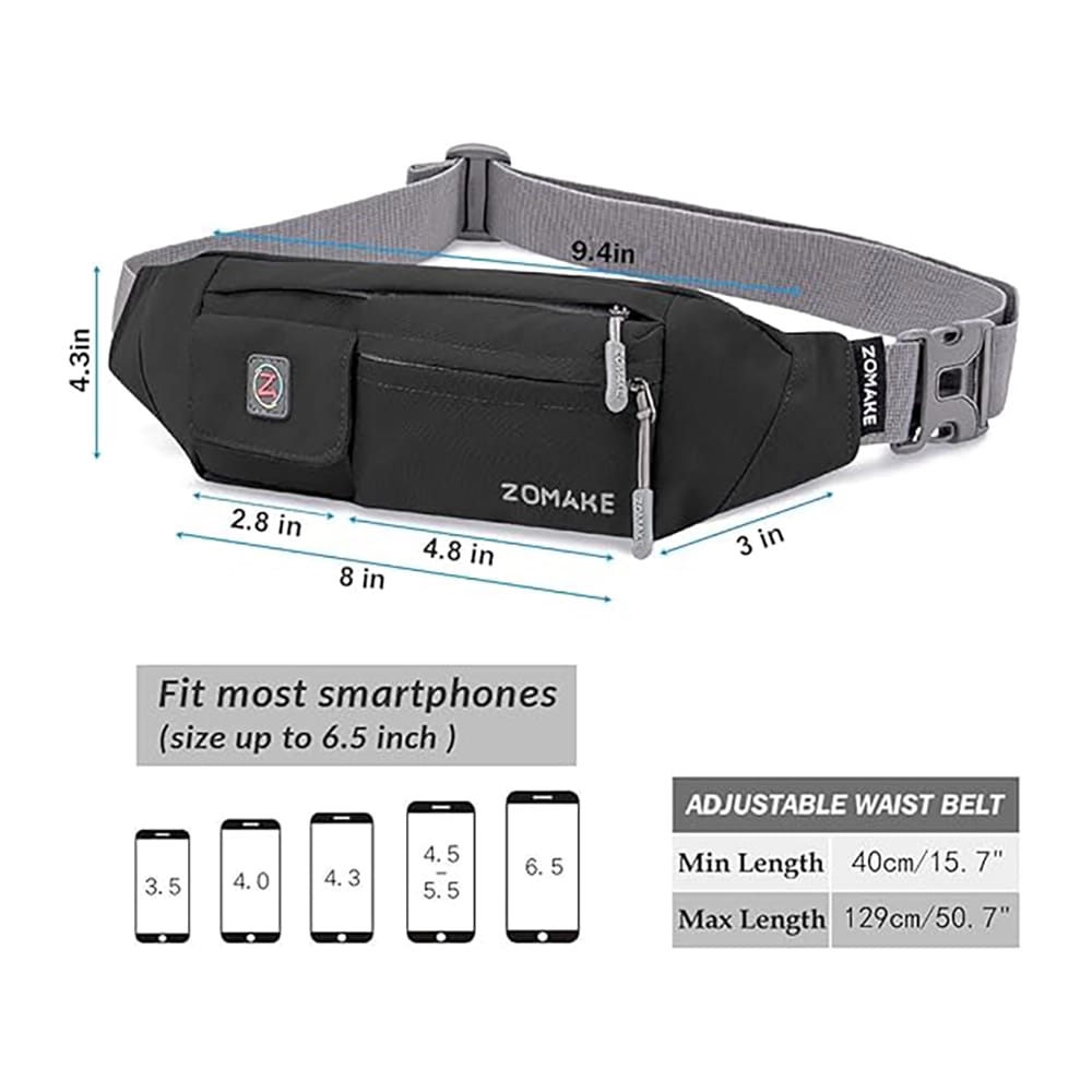 ZOMAKE Small Crossbody Fanny Pack, Black