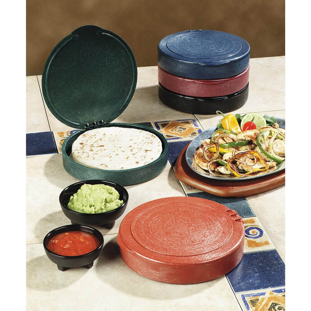 Carlisle 8" Tortilla Server with Lift-Off Lid, Aztec Black