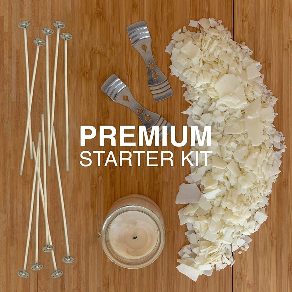 Oraganix Natural Soy Wax DIY Candle Making Kit with 10 6-Inch Wicks, 2 Metal Centering Devices & 2 lbs of Wax