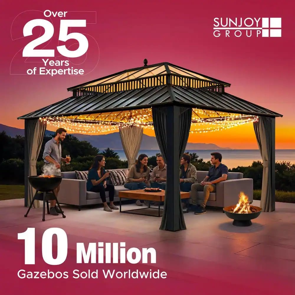 Liberty 13' x 15' Cedar Wood Hard Top Gazebo