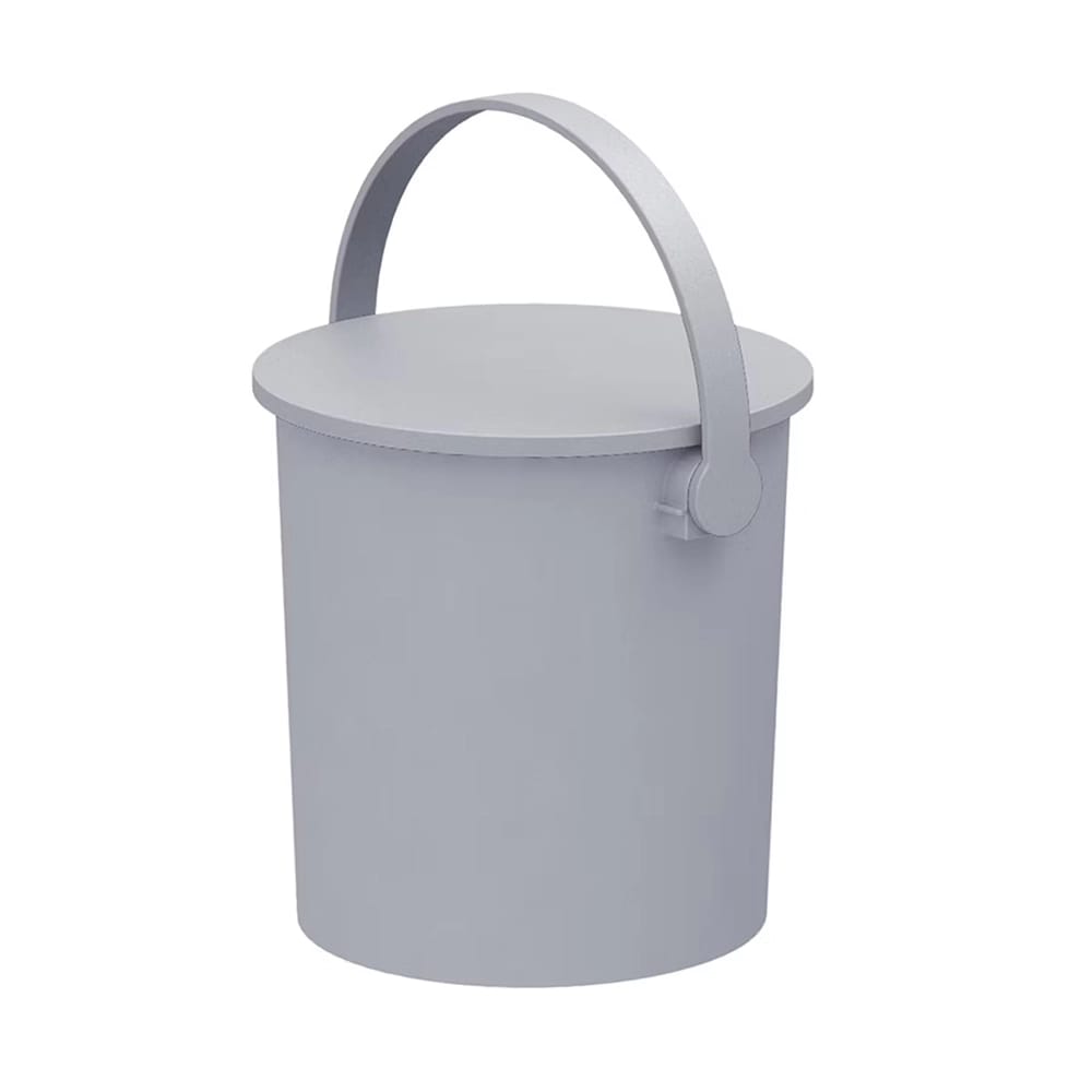 JEJ Astage 2.6 Gallon Sturdy Bucket with Lid, Light Gray