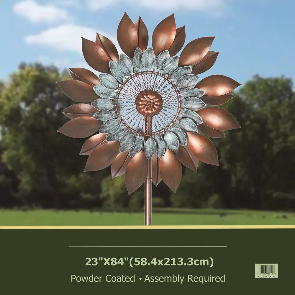 Dual Bronze Blossom Wind Spinner