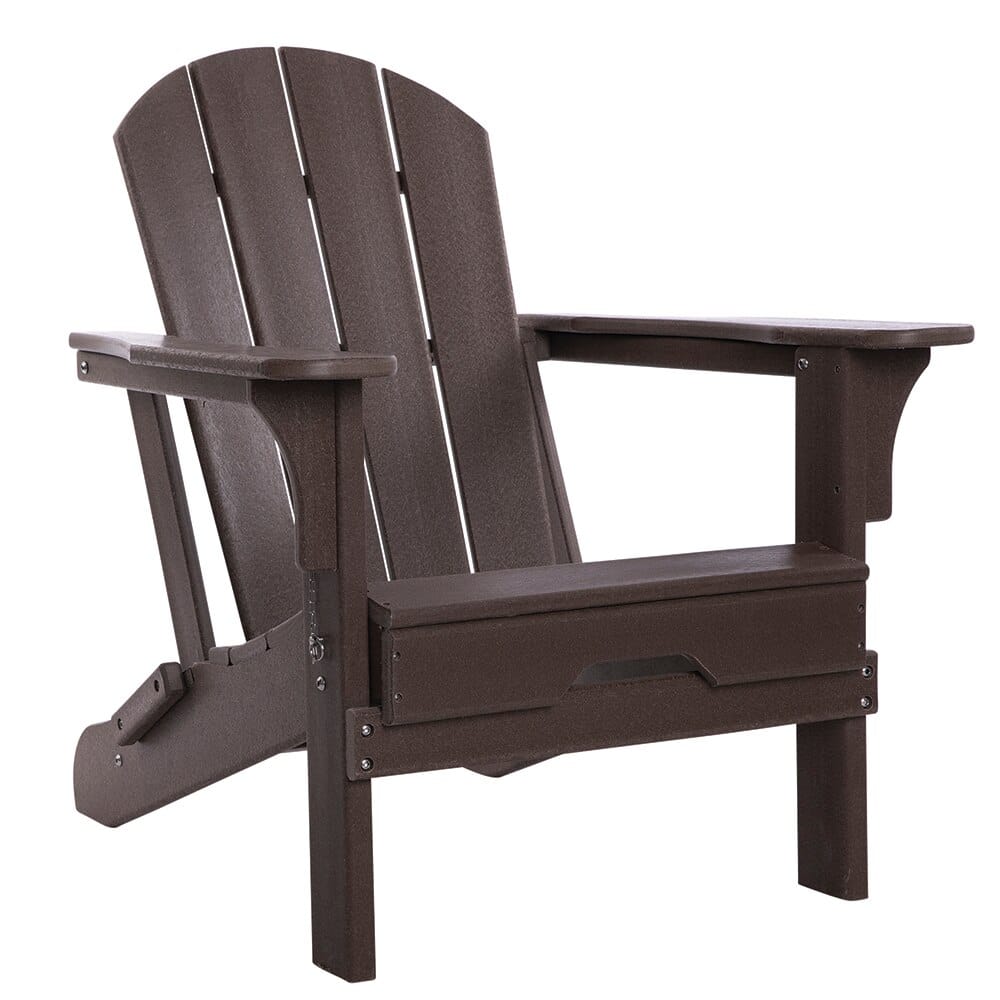 All-Weather Folding Adirondack Chair, Brown