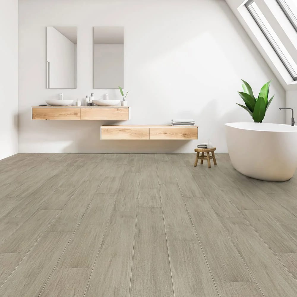 AquaSeal 7mm Patagonia Vista Distressed Water-Resistant Strand Engineered Bamboo Flooring, Gray, 22.5 sq. ft. ($4.44/ sq. ft.)