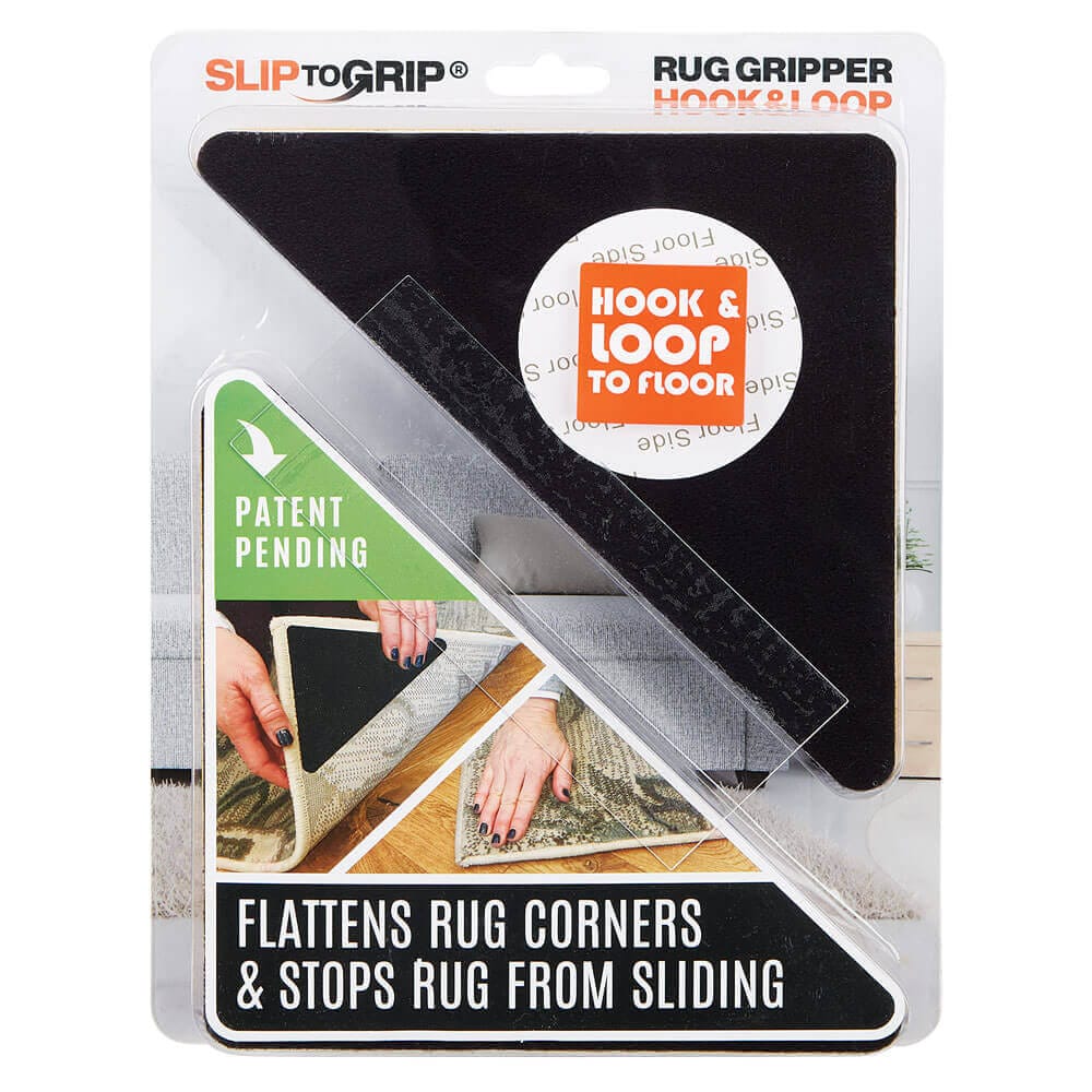 SlipToGrip Hook & Loop Rug Corner Gripper, Large Size, 12-Pack