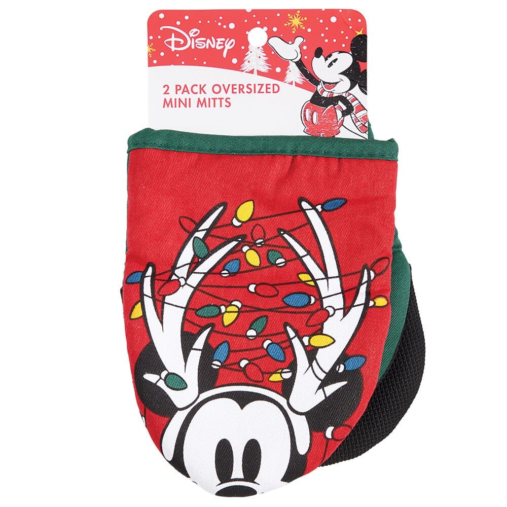 Disney Mickey Mouse and Minnie Mouse Christmas Mini Oven Mitts, 2 Count