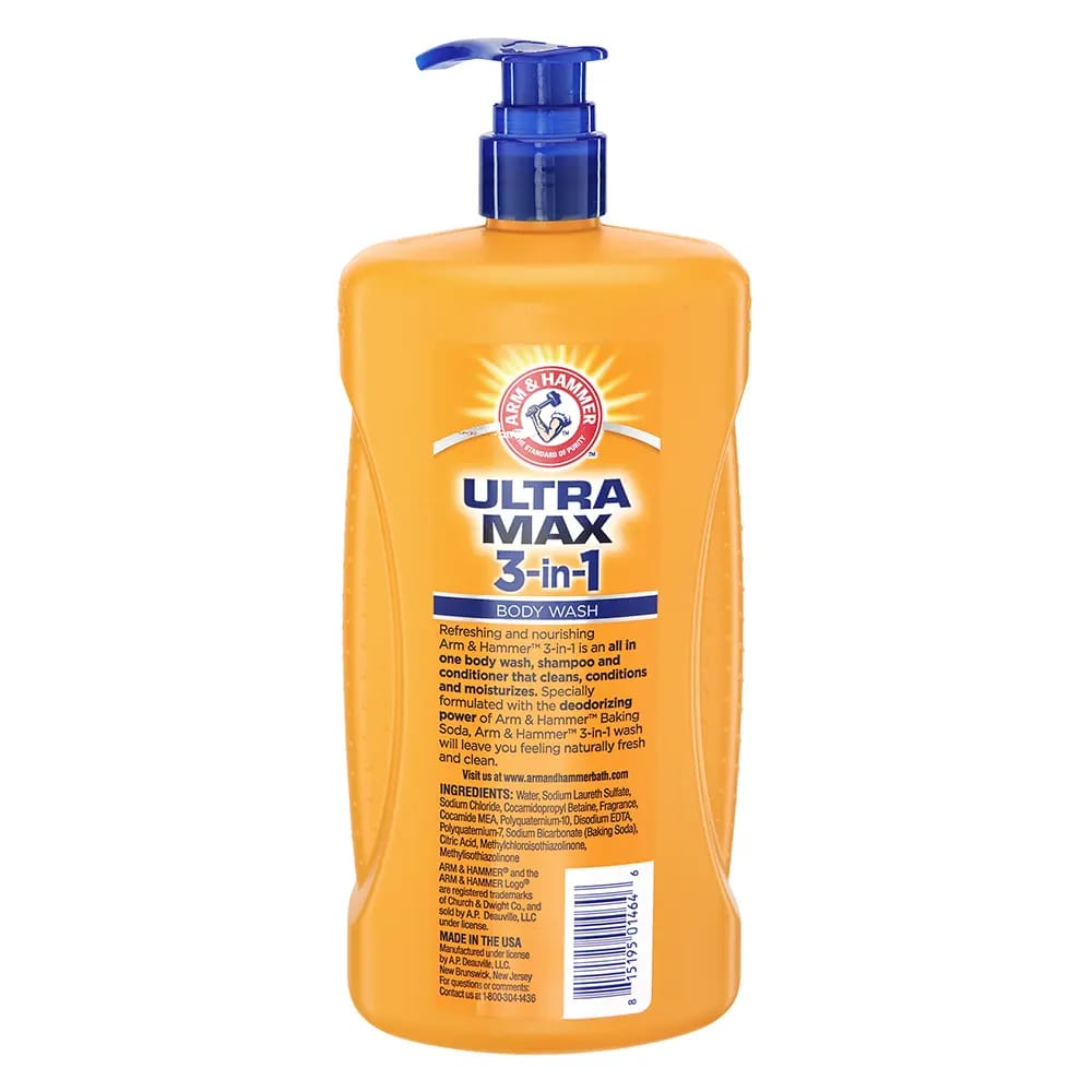 Arm & Hammer Ultra Max with Baking Soda 3-in-1 Body Wash, 32 oz