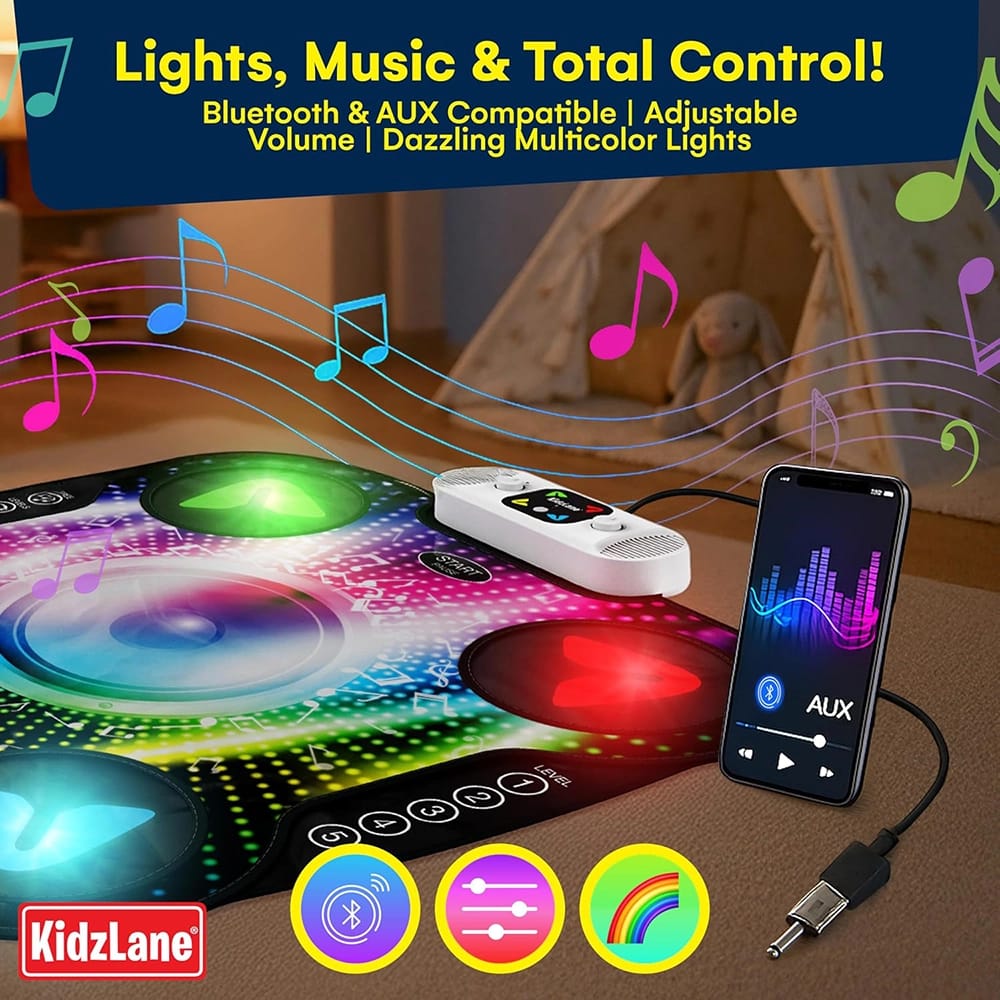 Kidzlane Light Up DJ Dance Mat, Multi-Color