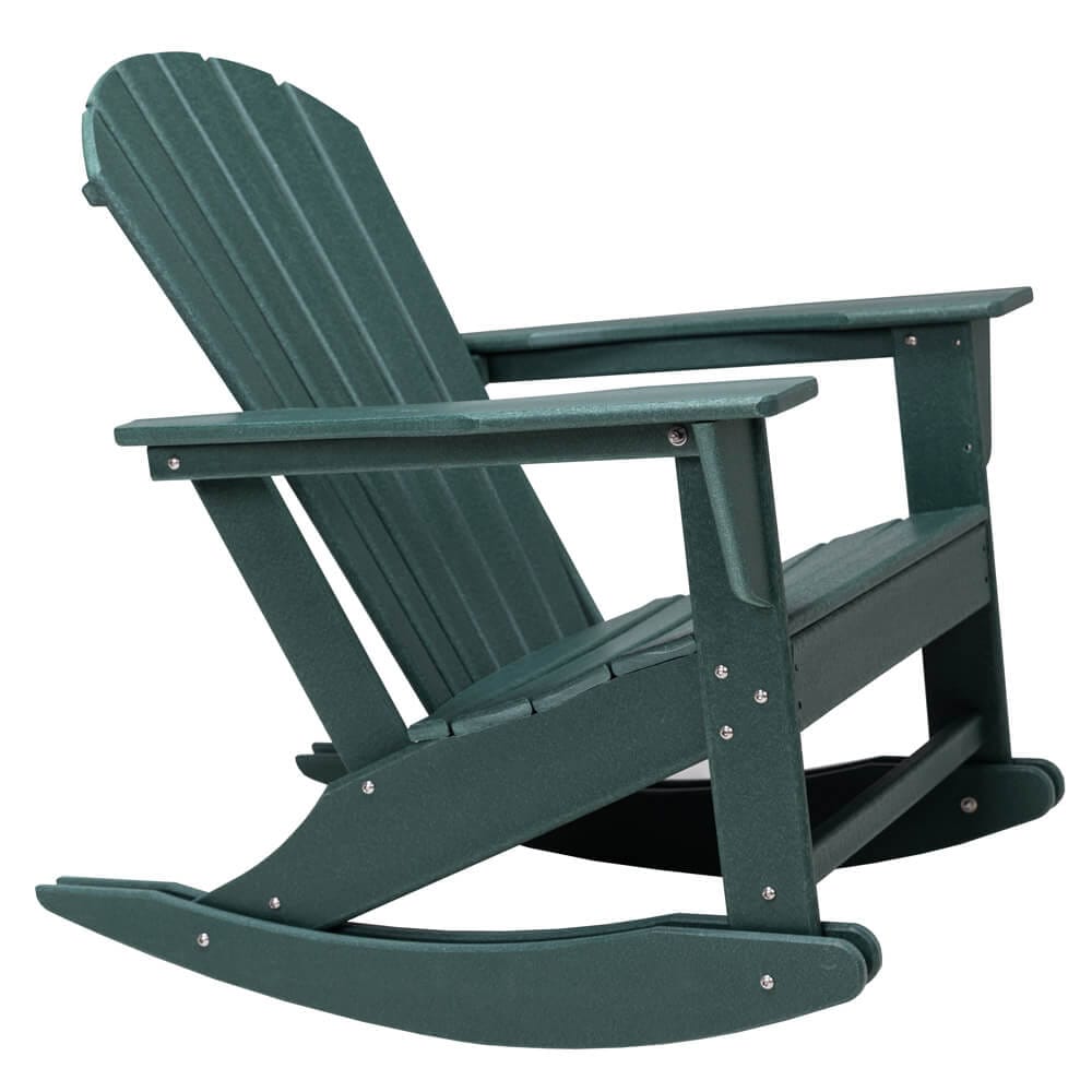 All-Weather Adirondack Rocking Chair, Dark Green