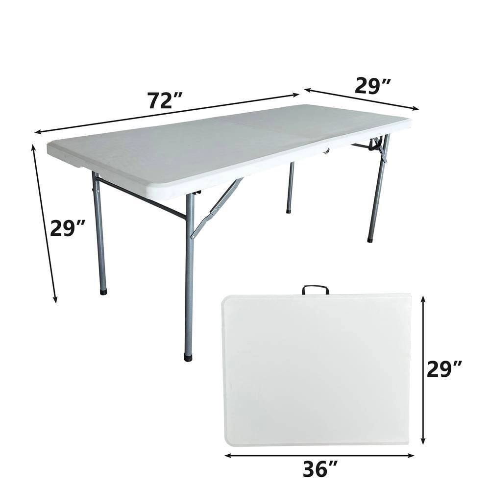 72" Portable Folding Table, White