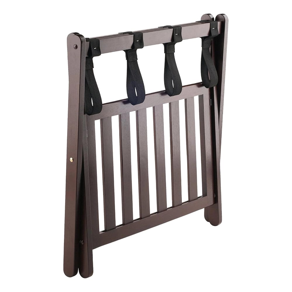 Whitmor Rubberwood Folding Luggage Rack, Walnut