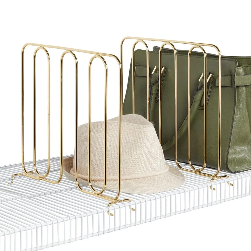 mDesign Metal Wire Shelf Dividers, Brass