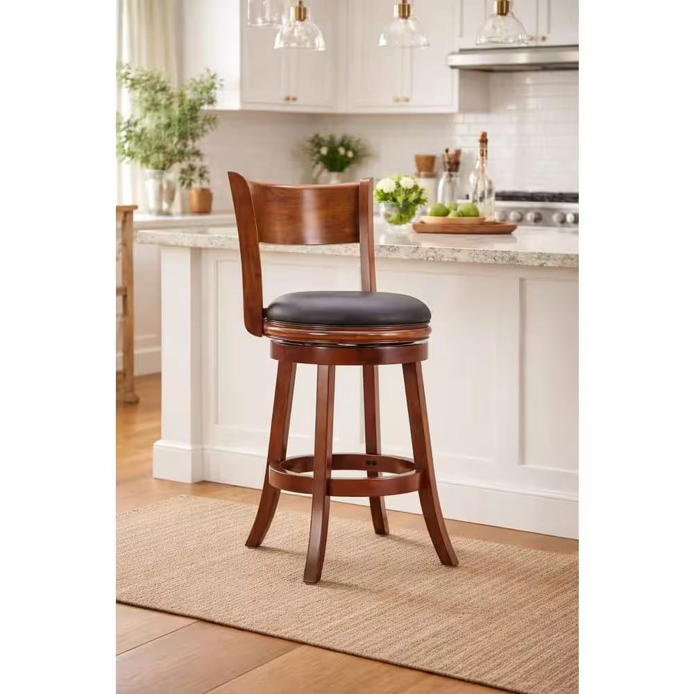 Boraam Industries 24" Counter Height Swivel Bar Stool, Walnut