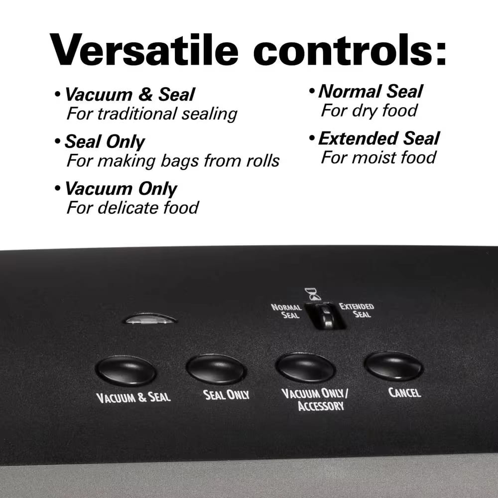 Hamilton Beach Nutrifresh Food Vacuum Sealer with Extended Seal, Black