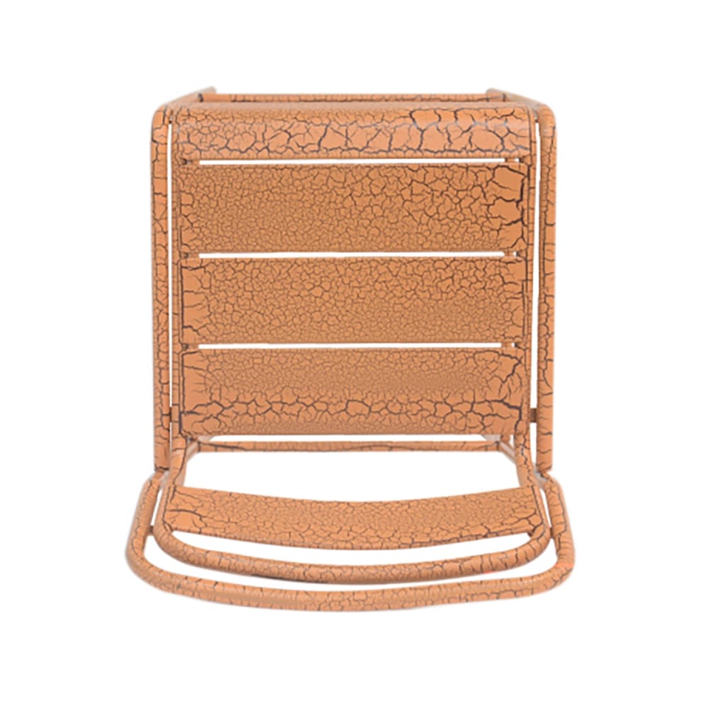 Carmella Stackable Metal Outdoor Bar Stool, Orange, 2 Count