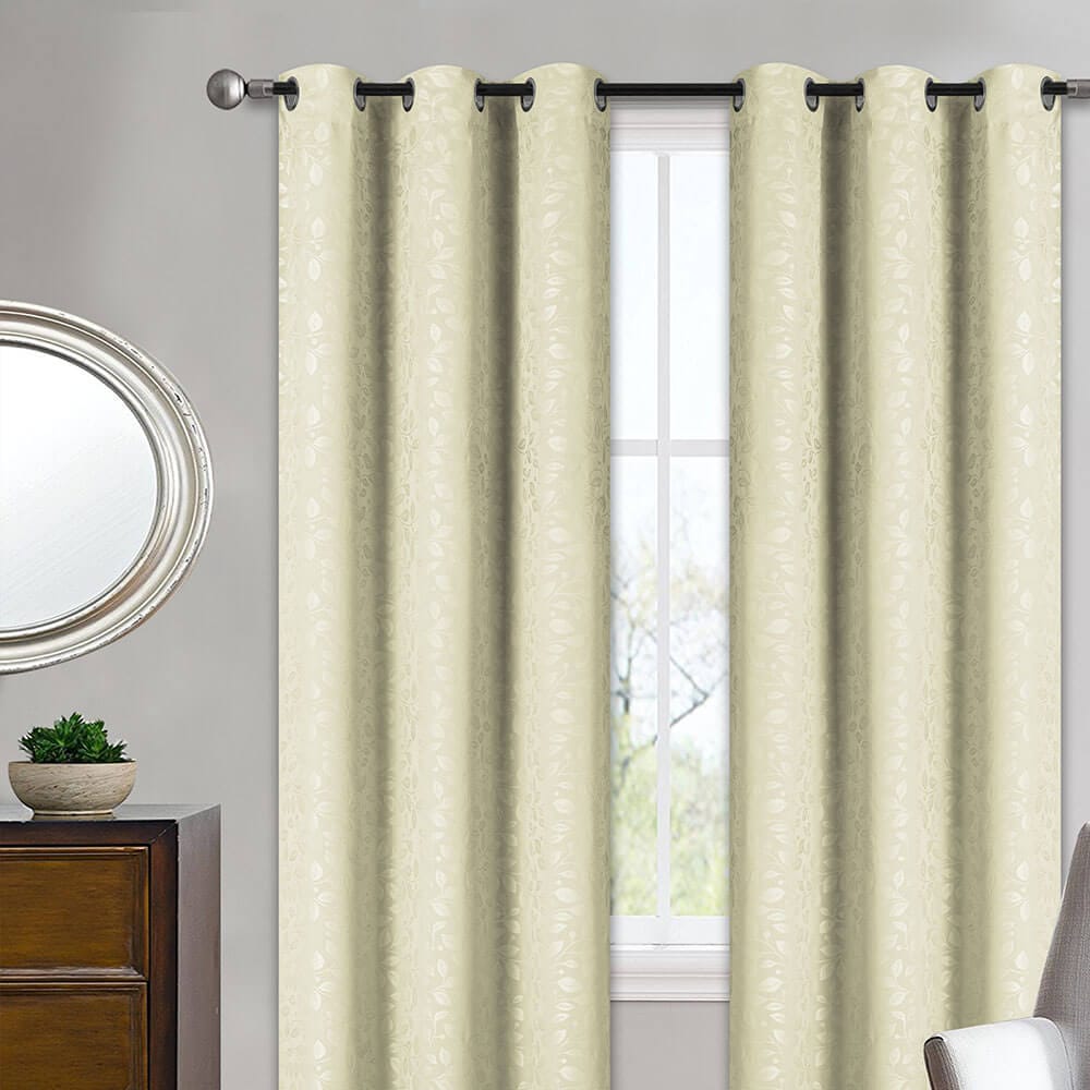 Soft Home 84" Energy Saving Woven Blackout Curtains with Grommets, 2 Pack