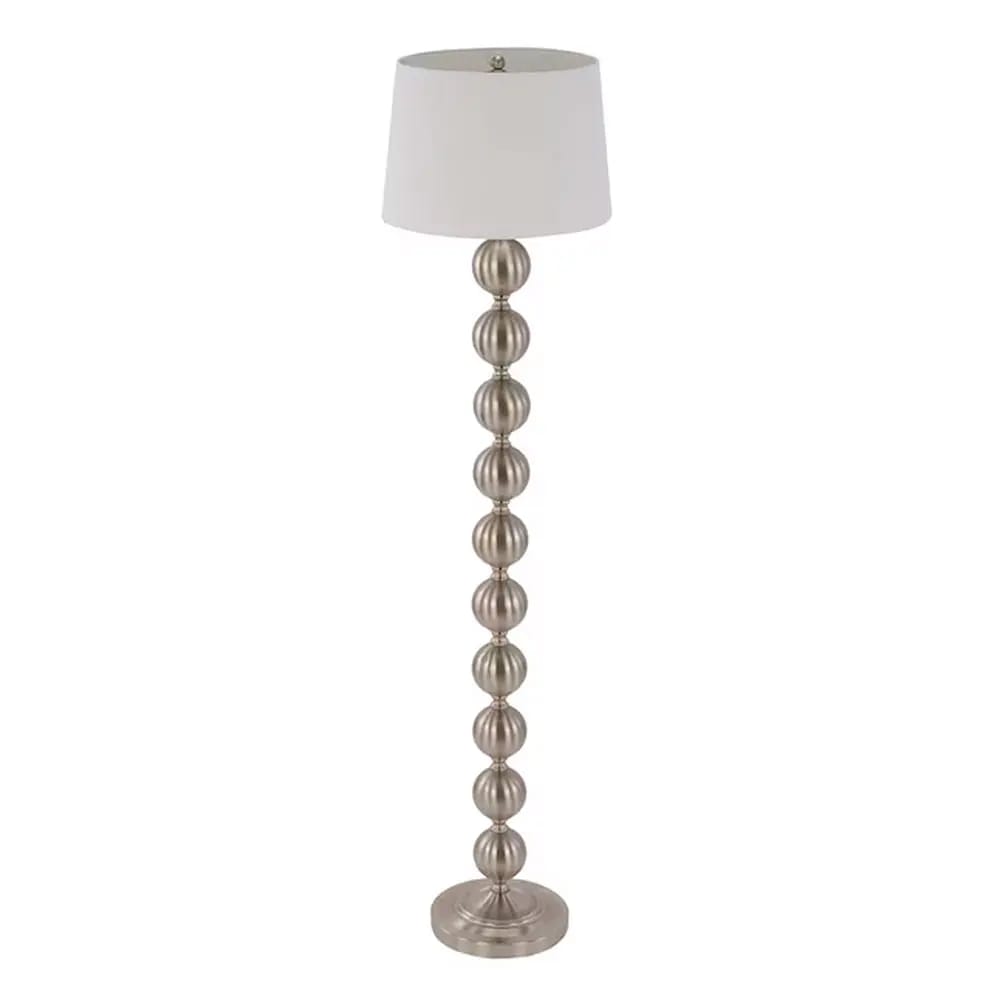 Allen + Roth Hatton Shaded Floor Lamp, Brushed Nickel