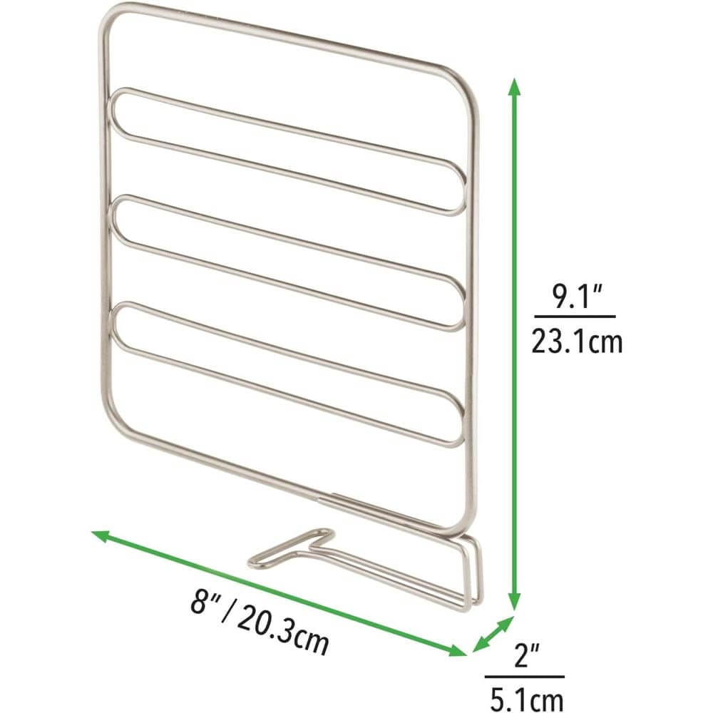 mDesign Versatile Metal Wire Closet Shelf Divider, Set of 8, Satin