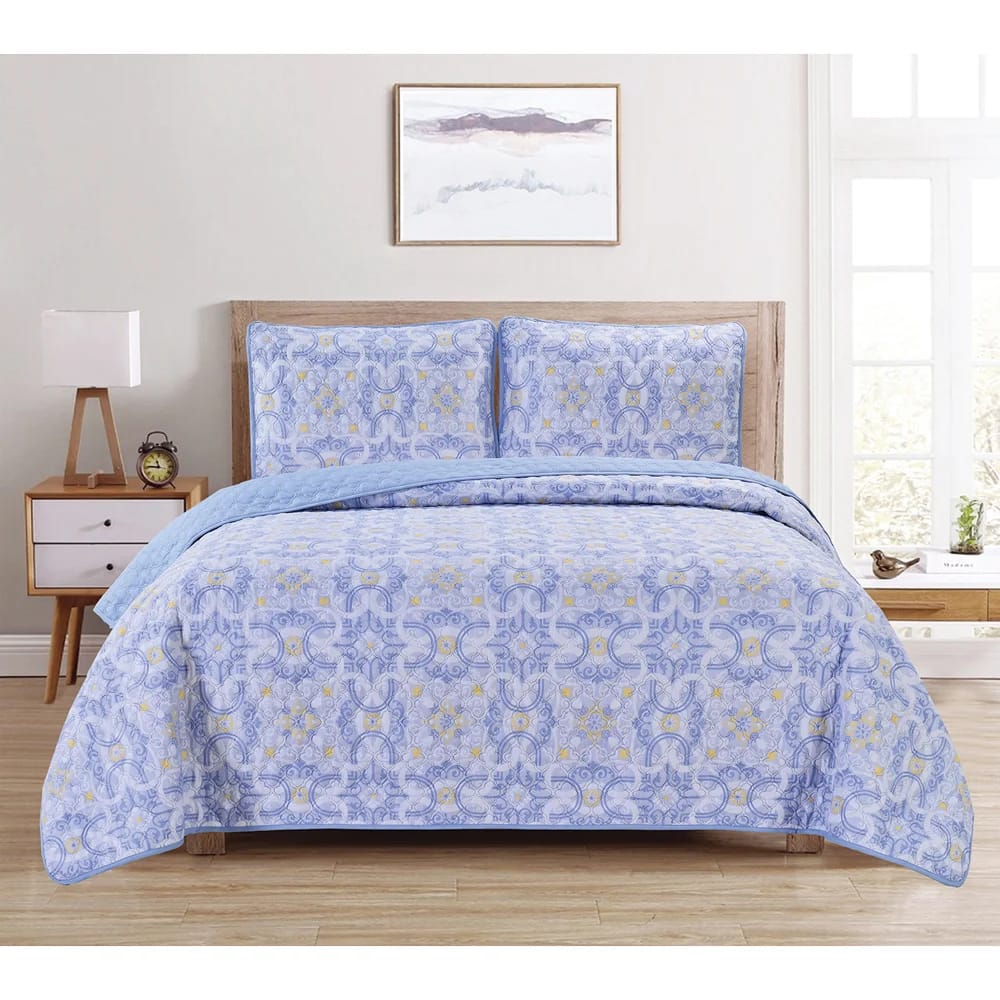 Dan River Full/Queen Printed Quilt Set, 3 Piece