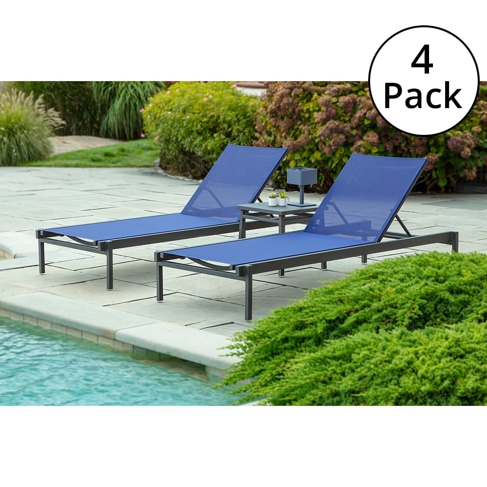 Maiori Impression Sunbed with Sling, Charbon/Night, 4 Pack