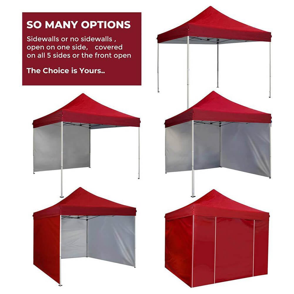 10' x 10' Pop-Up Canopy Tent with 4 Sidewalls, Red