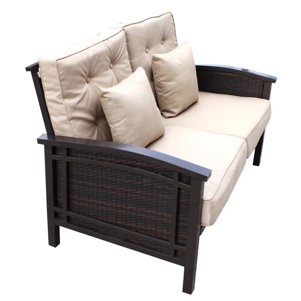 Pebble Lane Living Palmetto Aluminum & Wicker Loveseat, Bronze