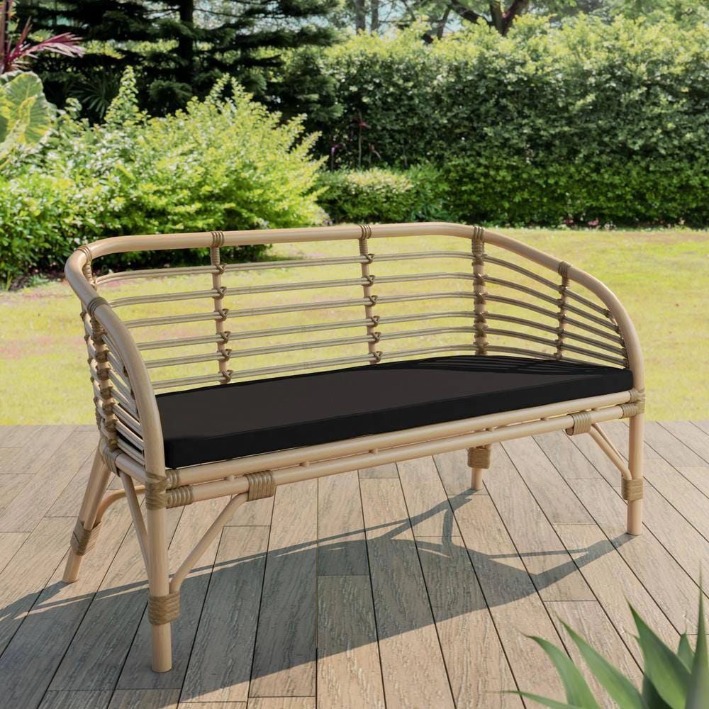 TK Classics Boho Aluminum Loveseat, Natural/Black