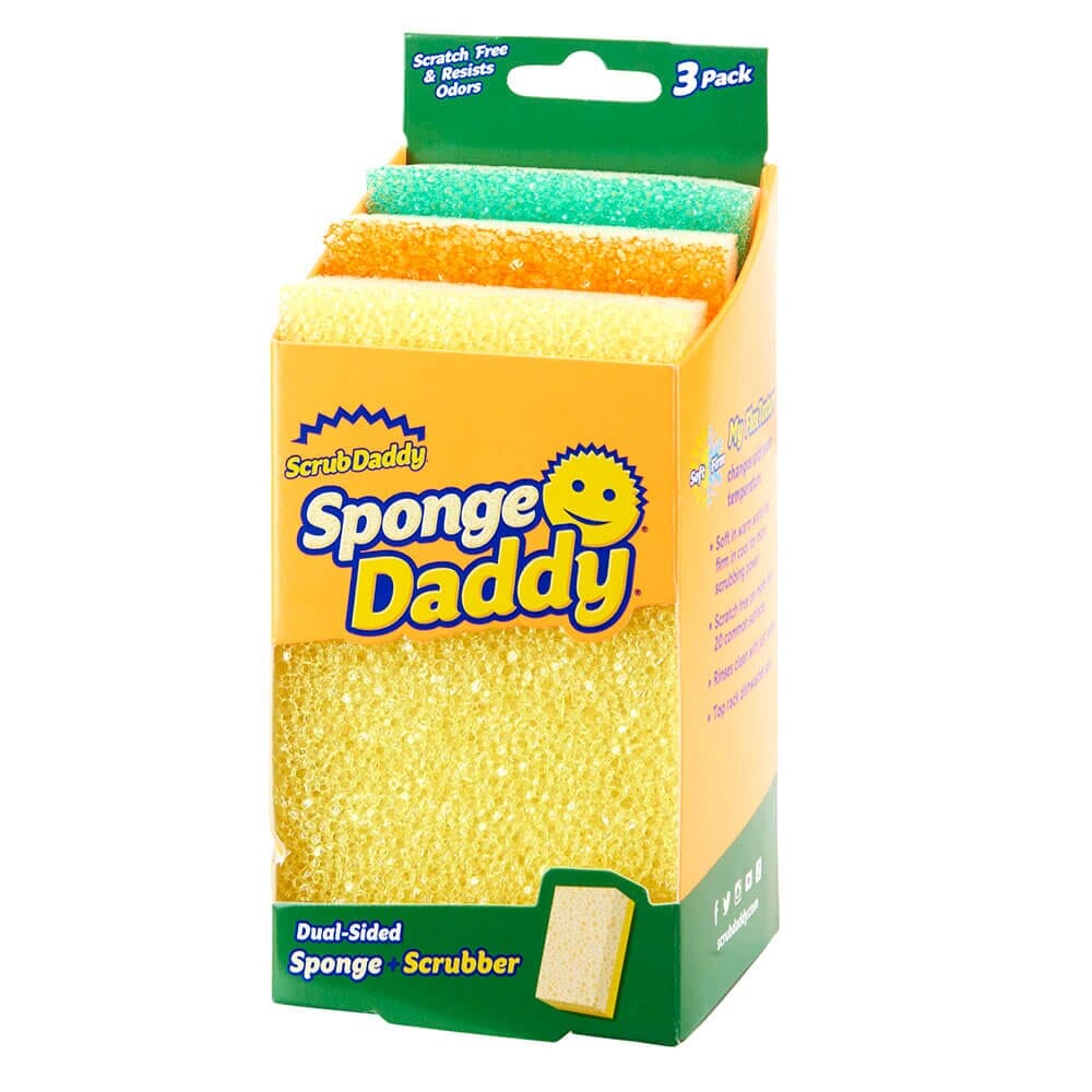 Scrub Daddy Dual-Sided Sponge Daddy, 3 Count