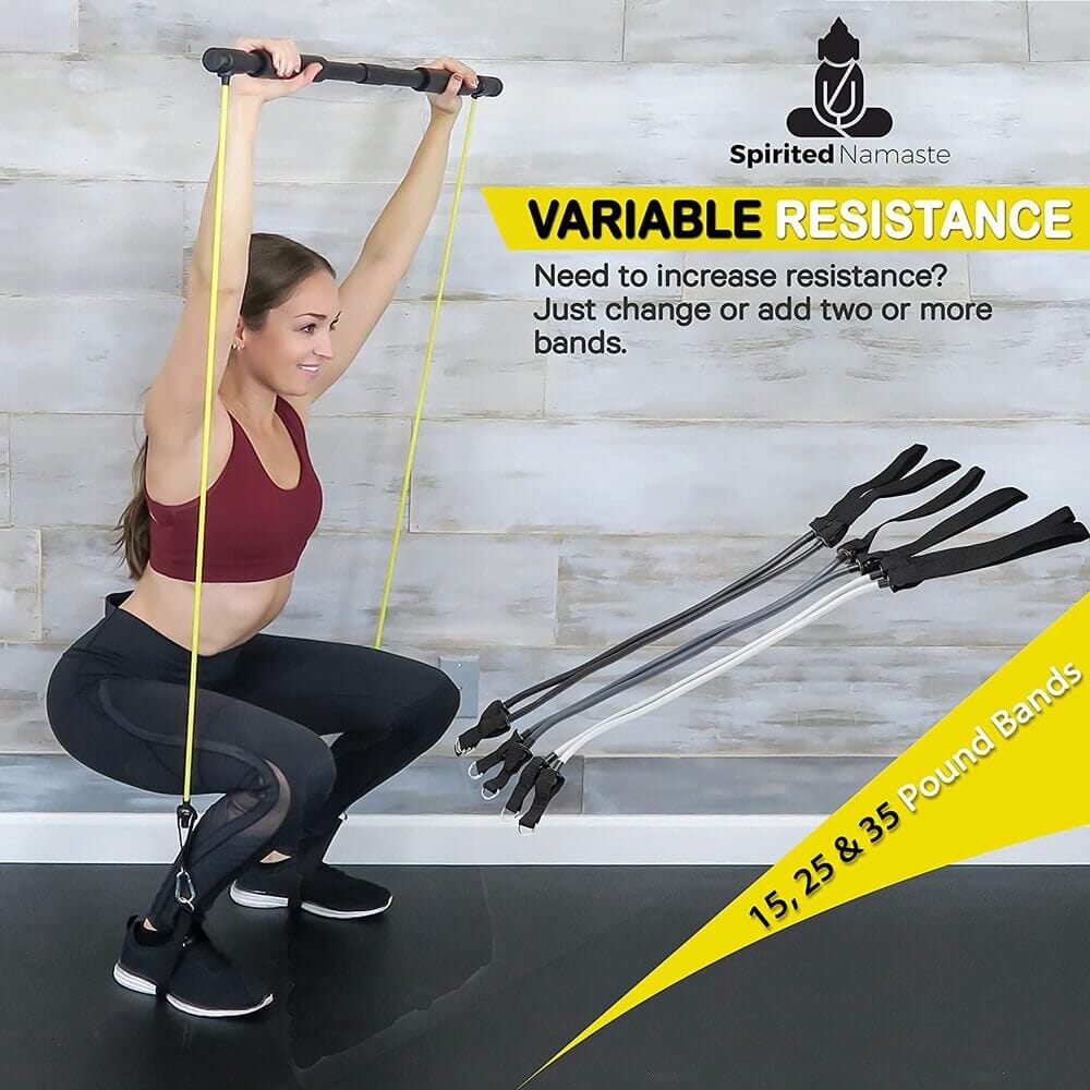 Spirited Namaste At-Home Pilates Bar Kit with Resistance Bands