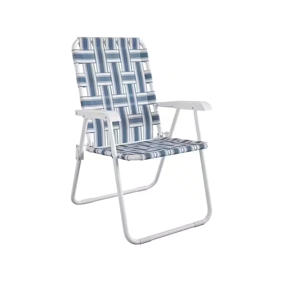 Novogratz Steel Folding Chairs, French Blue, 2 Pack
