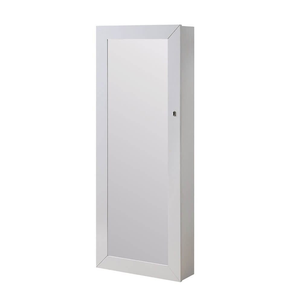 Abington Lane Goddess Wall-Mounted Jewelry Armoire with Mirror, White