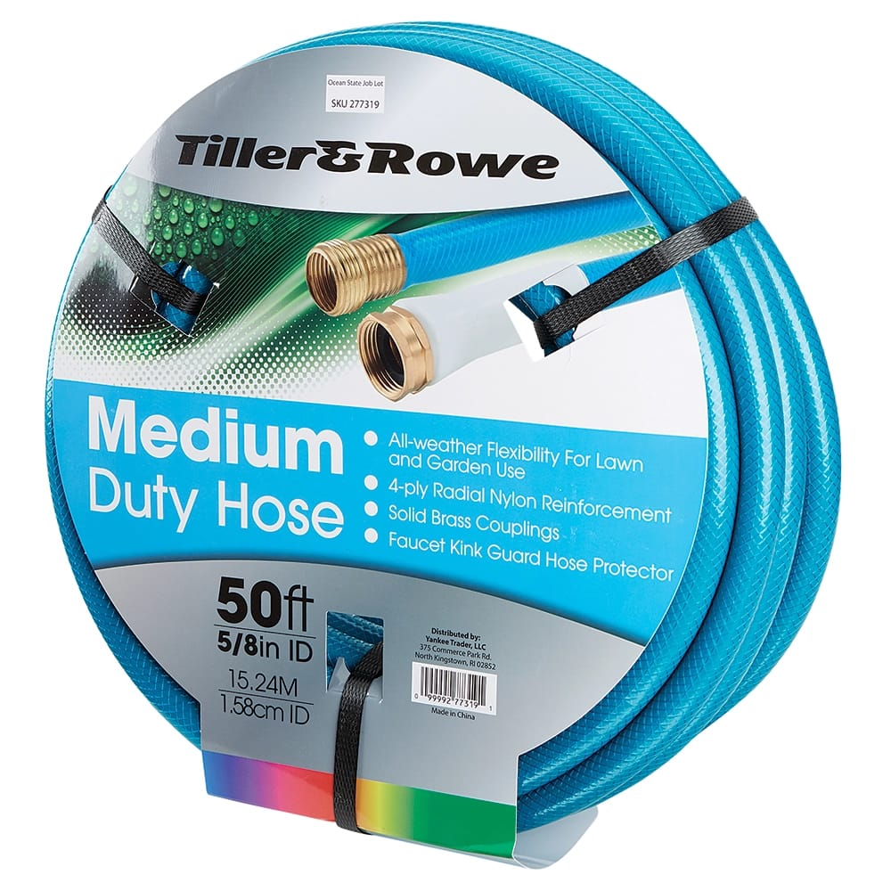 Tiller & Rowe Medium-Duty 5/8" Garden Hose, 50'