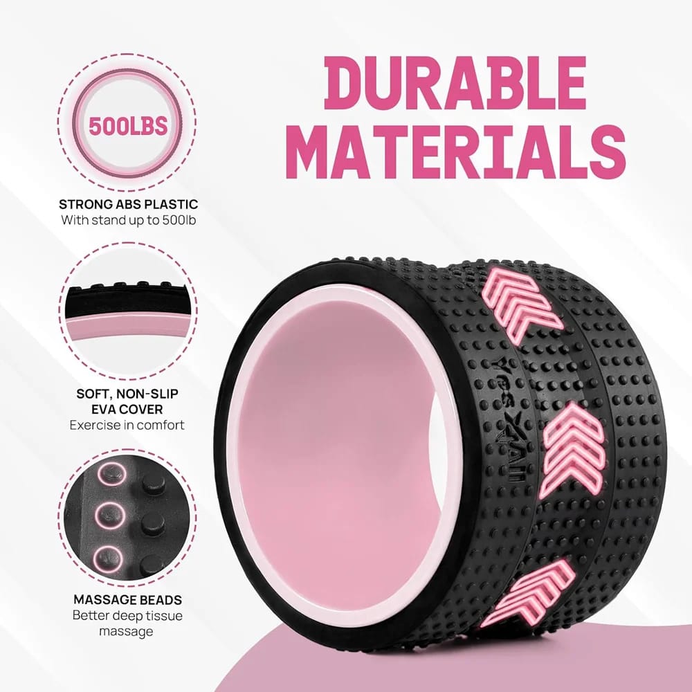 Yes4All Yoga Wheel Roller Set, Pink