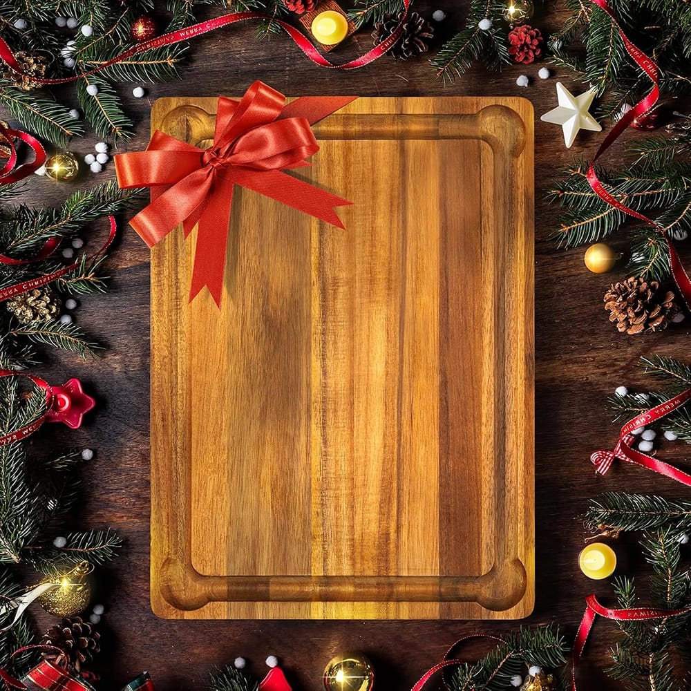 Yes4All Acacia Wood Cutting Board, 17" x 13" x 1.5"