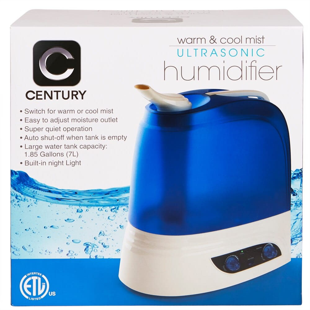 Century Warm Mist Humidifier with Night Light and Ionizer, 7L