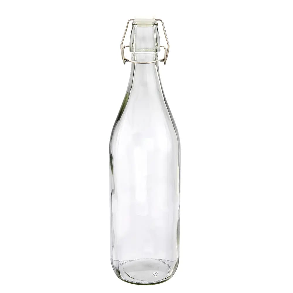 Air Tight Clear Glass Bottle, 33.8 oz.