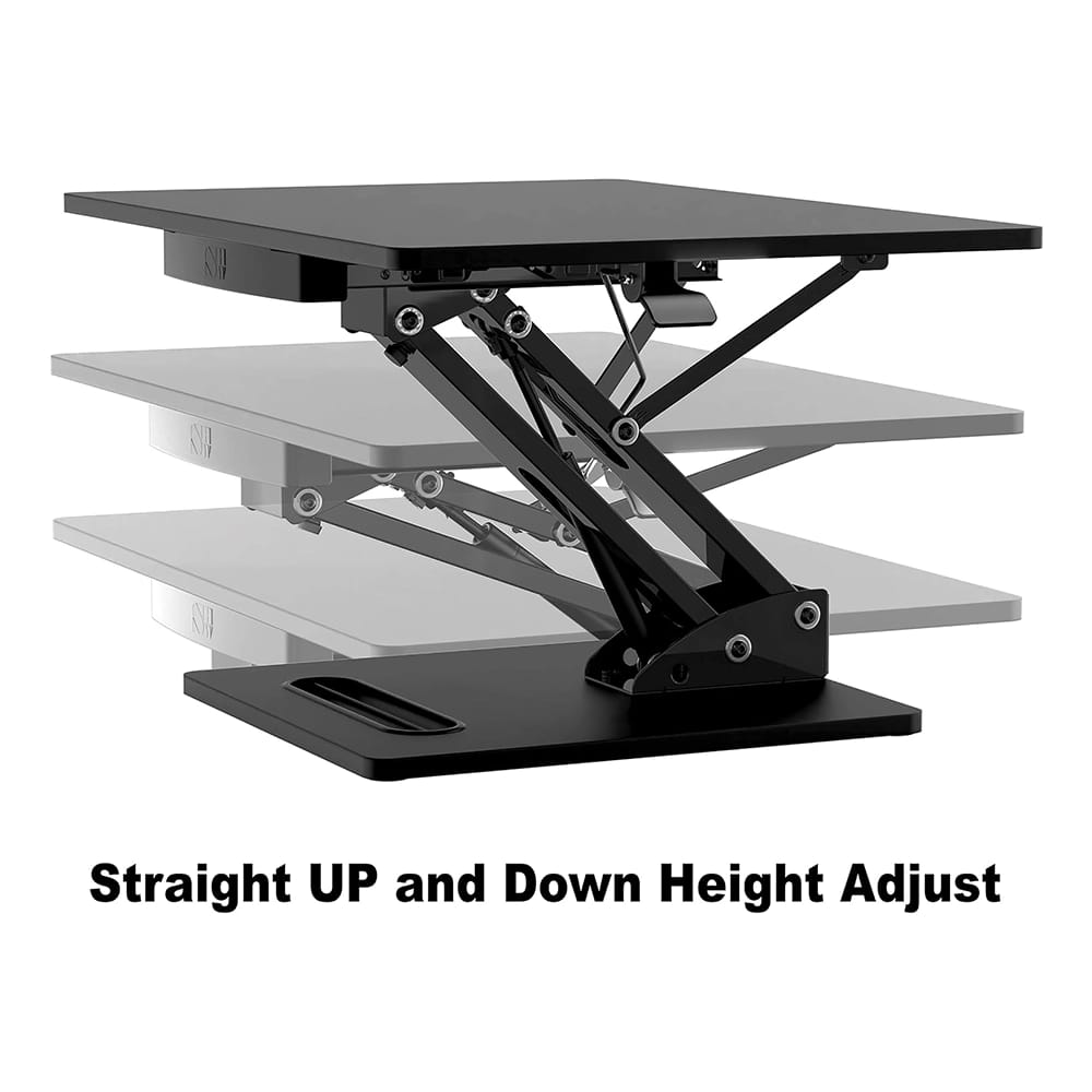 SHW 28" Over Desk Height Adjustable Standing Desk, Black