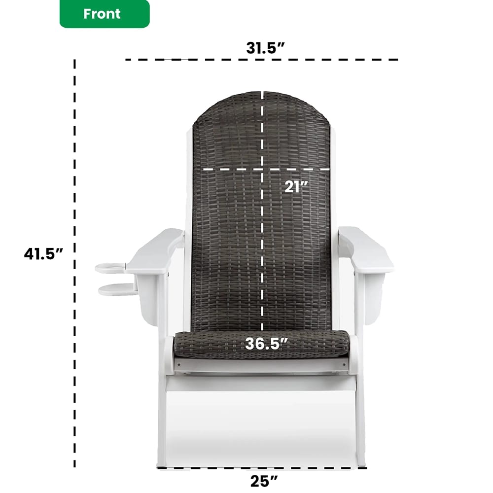 DuraPatio Upholstered Heavy Duty Adirondack Chair, Gray/White