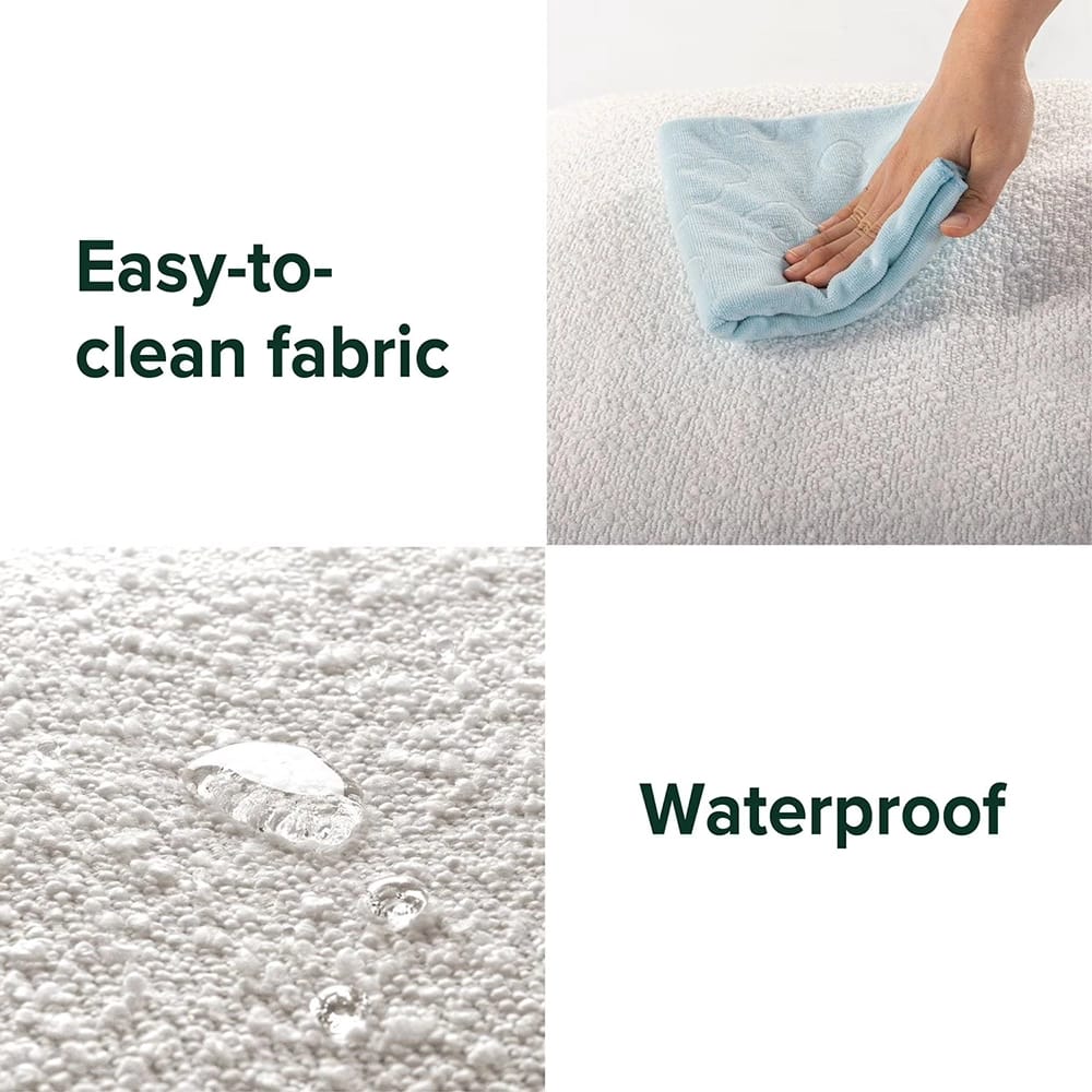 Zinus Isaac Sling Chair with Ottoman and Drink Table, White