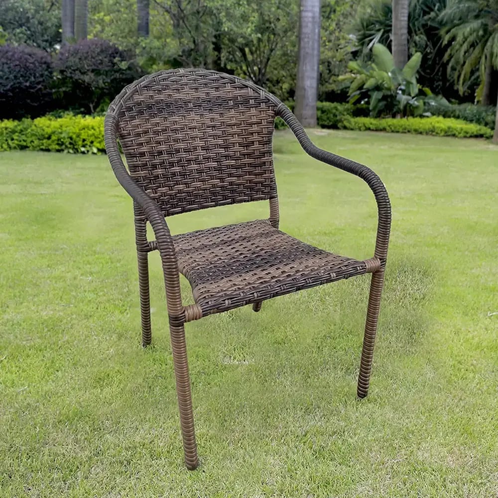 Resin Wicker Stack Chair, Brown