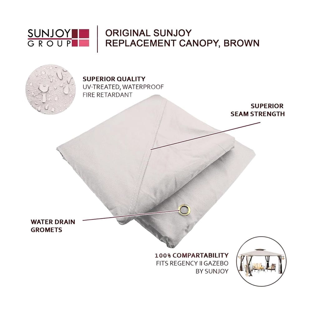 Regency II Gazebo Replacement Canopy, Gray