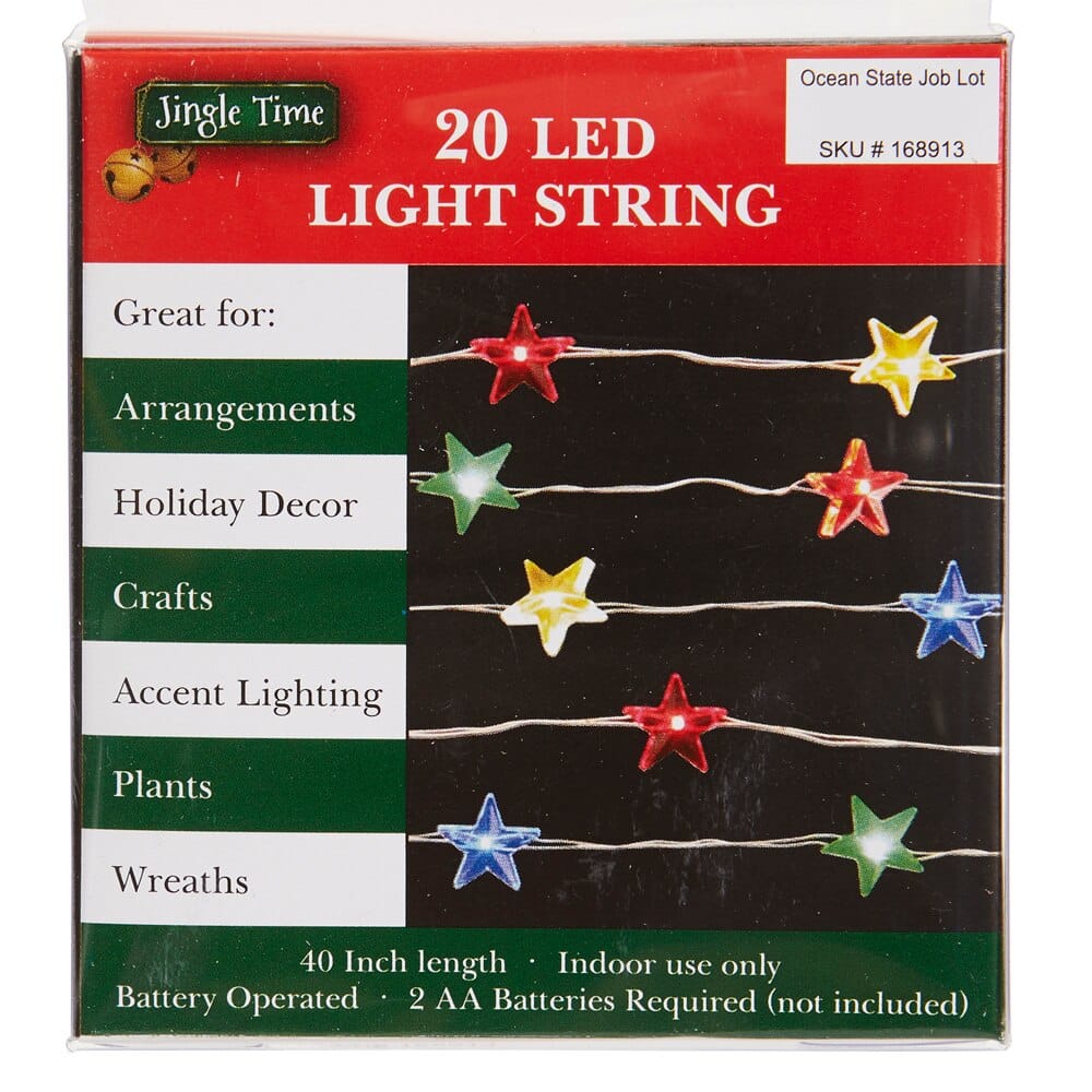 Jingle Time Set of 20 Battery Operated LED Christmas String Lights