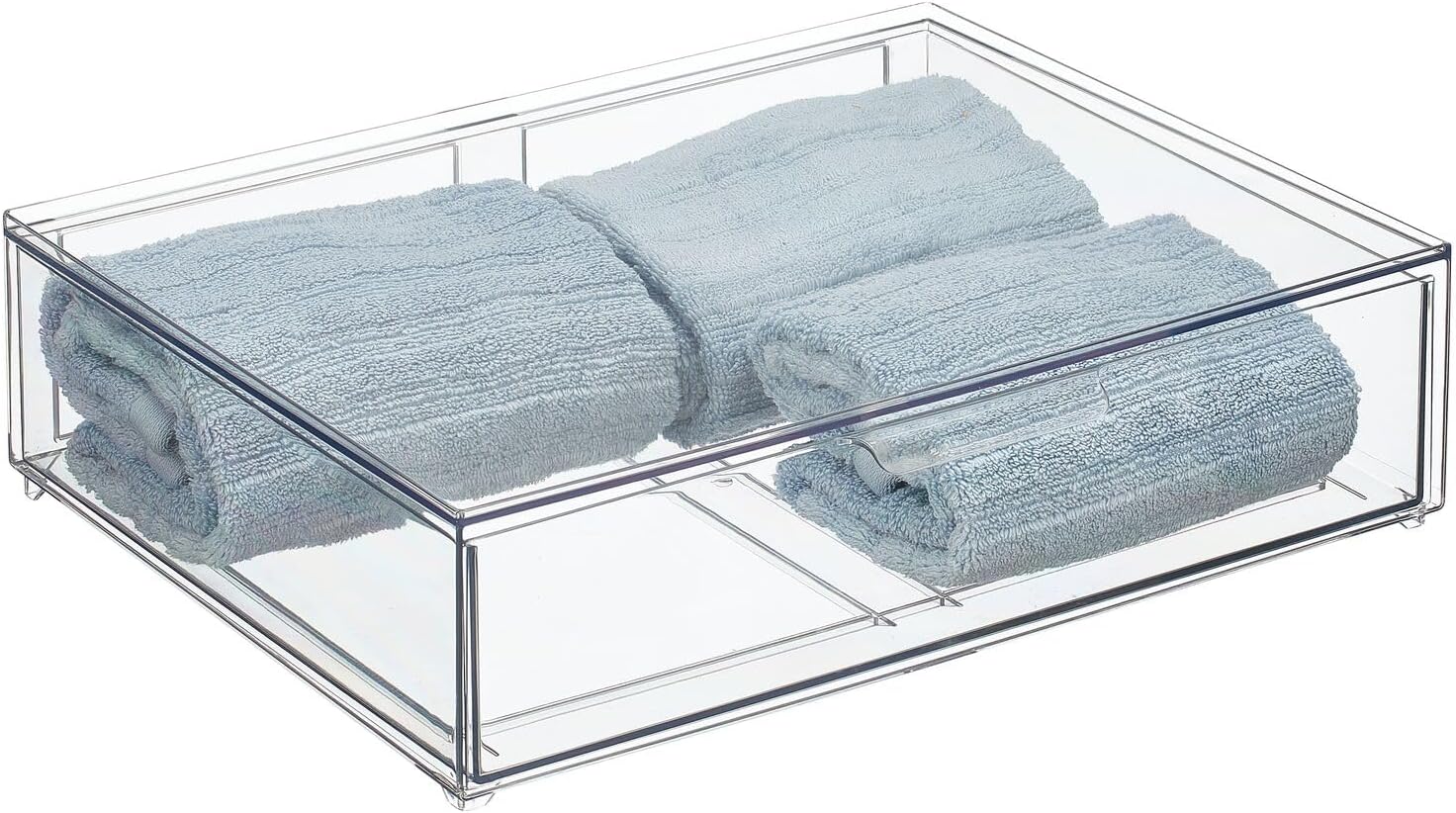 mDesign Wide Stackable Storage Organizer, 4 Pack
